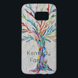 Customize Family Tree Rainbow Colours Samsung Galaxy S7 Case<br><div class="desc">Celebrate your family with this unique design. This Samsung Galaxy case is decorated with a print of one of my mosaics. I made the mosaic using tiny pieces of brightly coloured glass set into a pale grey background. Customize it by changing the name to your family name or that of...</div>