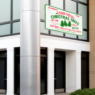 Customize Farm Fresh Christmas Trees For Sale Banner