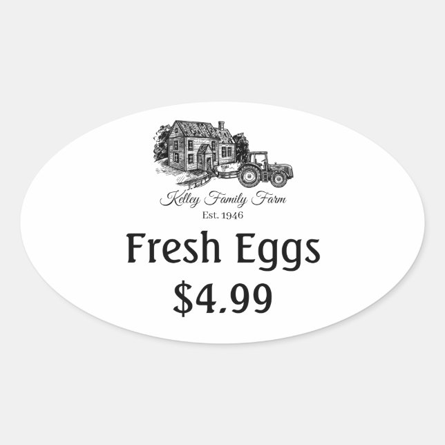 Customize Farm Fresh Egg Price Labels (Front)