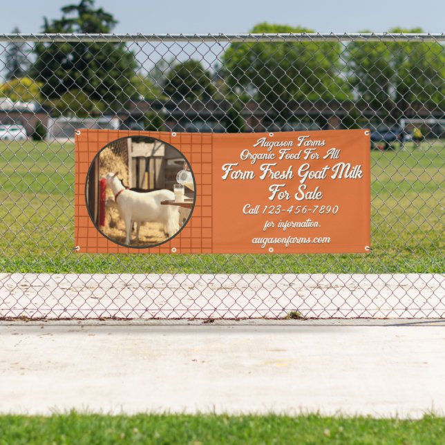 Customize Farm Fresh Goat Milk for Sale Fence  Banner (Insitu)