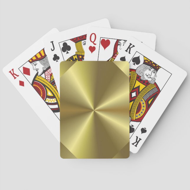 Customize Faux Gold Elegant Template Trendy Playing Cards (Back)