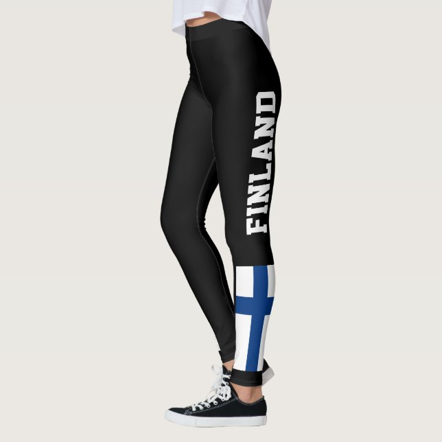 Customize Finland National Flag Leggings (Left)