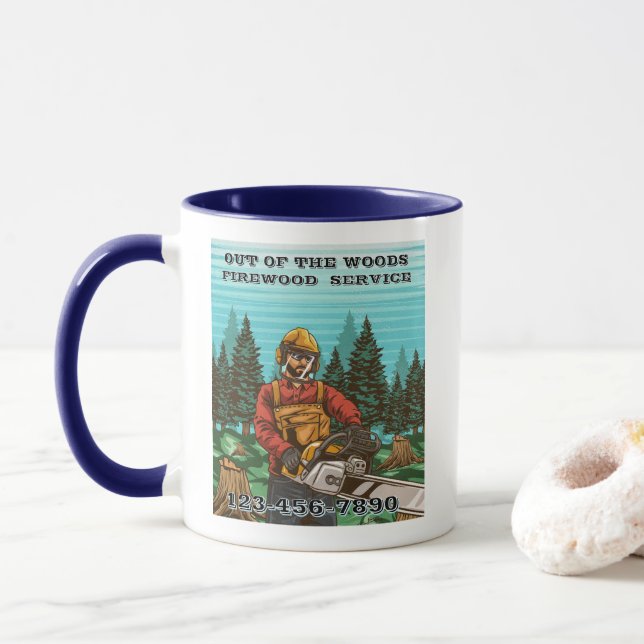 Customize Firewood Service Business Promotional Mug (With Donut)