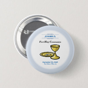 Customize, First Communion Body and Blood 2 Inch Round Button