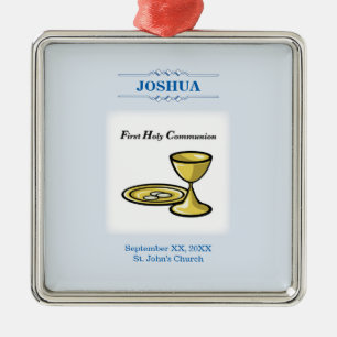 Customize, First Communion Body and Blood Metal Ornament