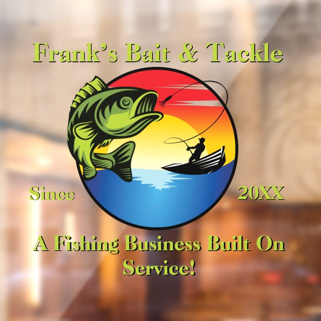 Customize Fishing Bait Tackle Shop Front  Window Cling (Sheet 2)