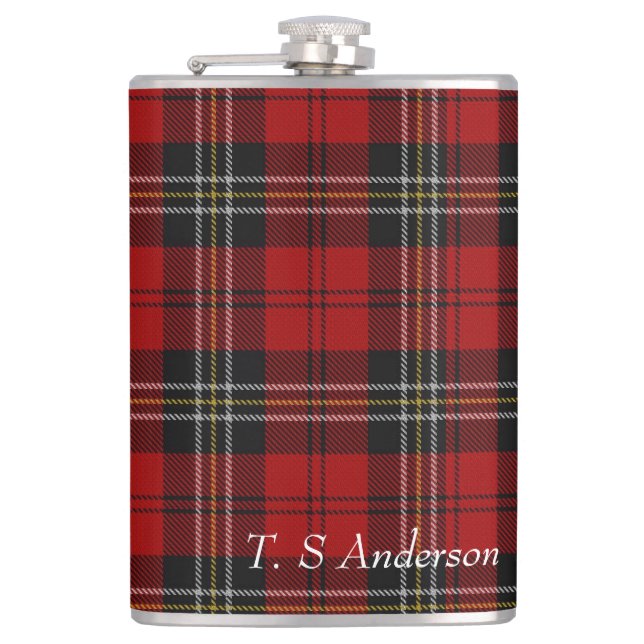 Customize Flask - Red Tartan Macpherson Clan (Front)