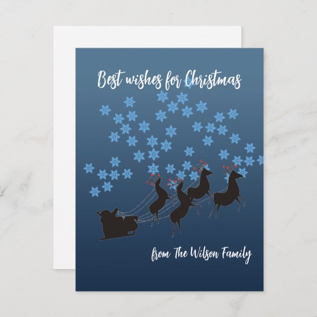 Customize Flat Christmas Greeting Card (Front/Back)