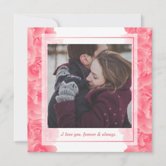 Customize floral Happy Valentine's Day 1 Photo Invitation
