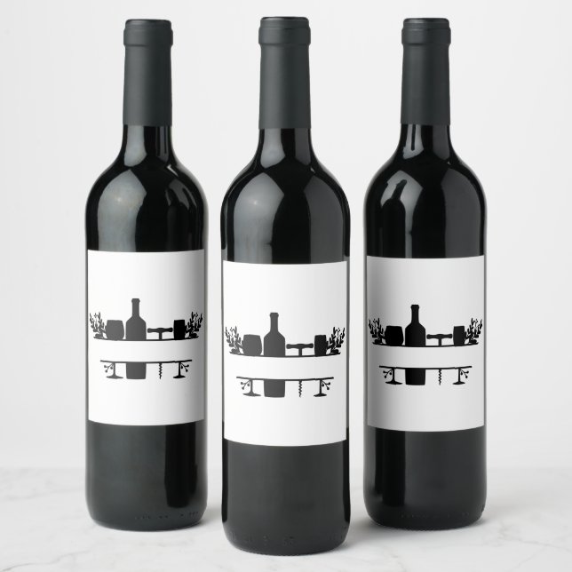 Customize Floral Wine Split Frame Label (Bottles)