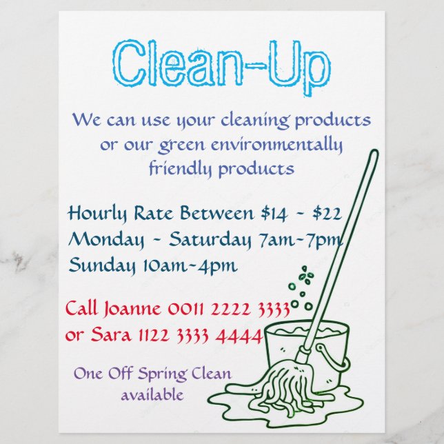 Customize Flyers - Cleaning Service (Front)