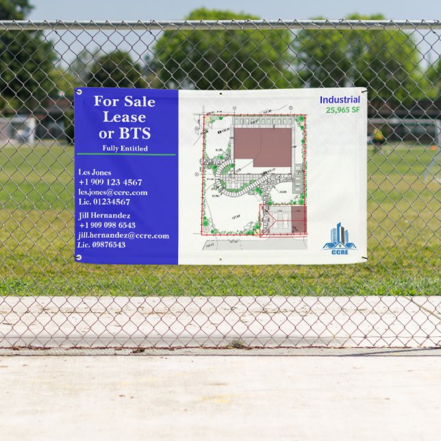Customize For Sale Lease or BTS Site Drawing Logo Banner (Insitu)