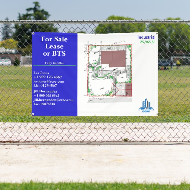 Customize For Sale Lease or BTS Site Drawing Logo Banner (Insitu)
