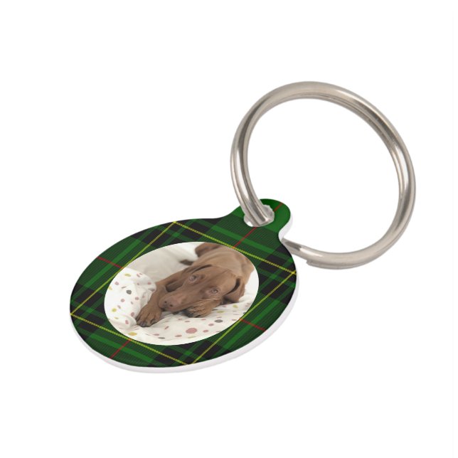 Customize Forbes Tartan Green Dog Pet Tag (Side)
