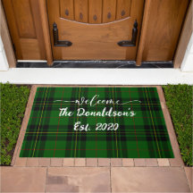Customize Forbes Tartan Green Home Welcome