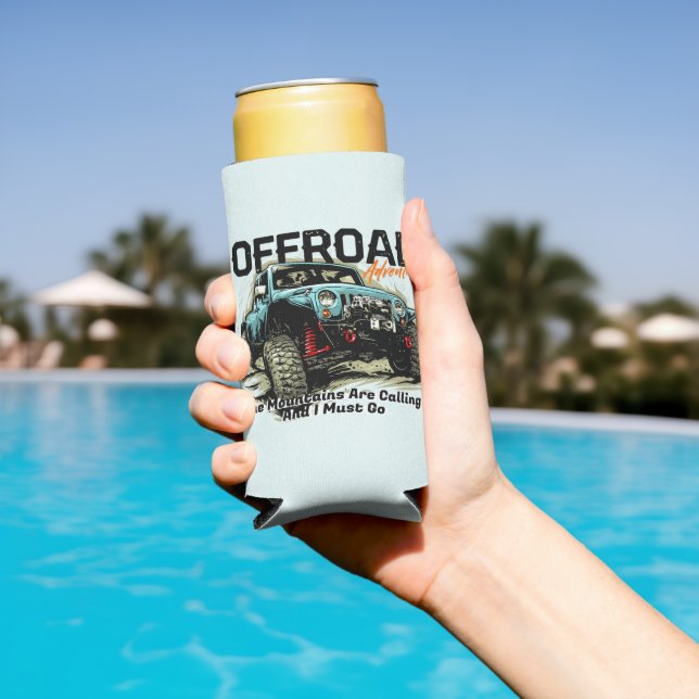 Customize Four Wheel Drive The Mountains Calling Seltzer Can Cooler (In Situ Pool)