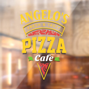 Customize Fresh Hot Pizza Cafe Restaurant Window Cling