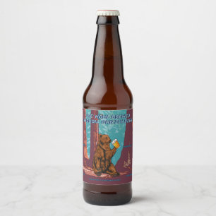 Customize Fun Your Text Home Brewed Grizzly Beer Bottle Label