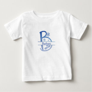 Customize Funny B Christmas Alphabet Baby T-Shirt