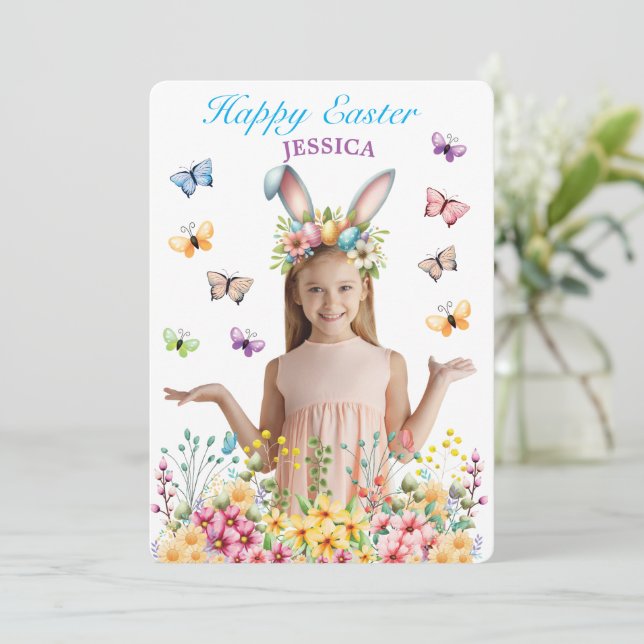 Customize Funny Easter Bunny Ears Invitation (Standing Front)