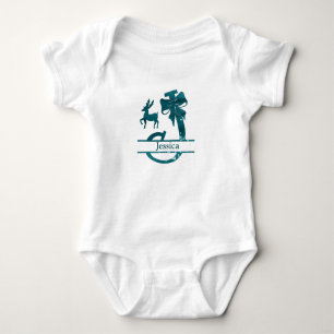 Customize Funny J Christmas Alphabet Baby Bodysuit