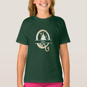 Customize Funny Q Christmas Alphabet T-Shirt