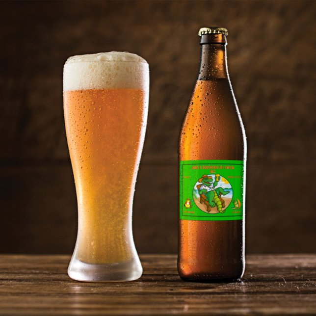 Customize Funny Southern Gator Fishing Wind Surfin Beer Bottle Label (Creator Uploaded)