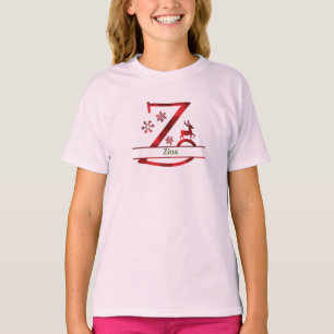 Customize Funny Z Christmas Alphabet T-Shirt
