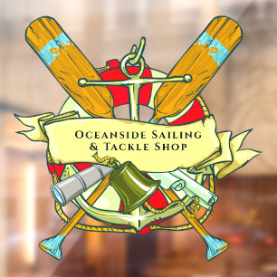 Customize Generic Anchor Oars Nautical Theme Window Cling