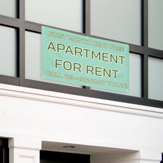 Customize Generic Apartment For Rent Lease Large  Banner (Outside Building)