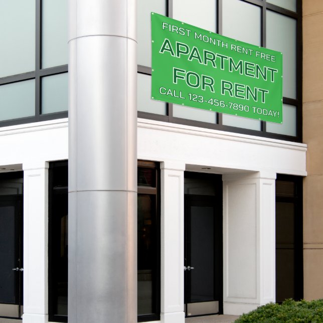 Customize Generic Apartment For Rent Lease Large  Banner (Outside Building)