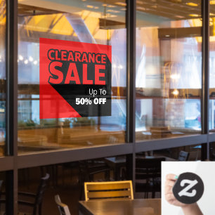 Customize Generic Clearance Sale Up To Percent Off Window Cling