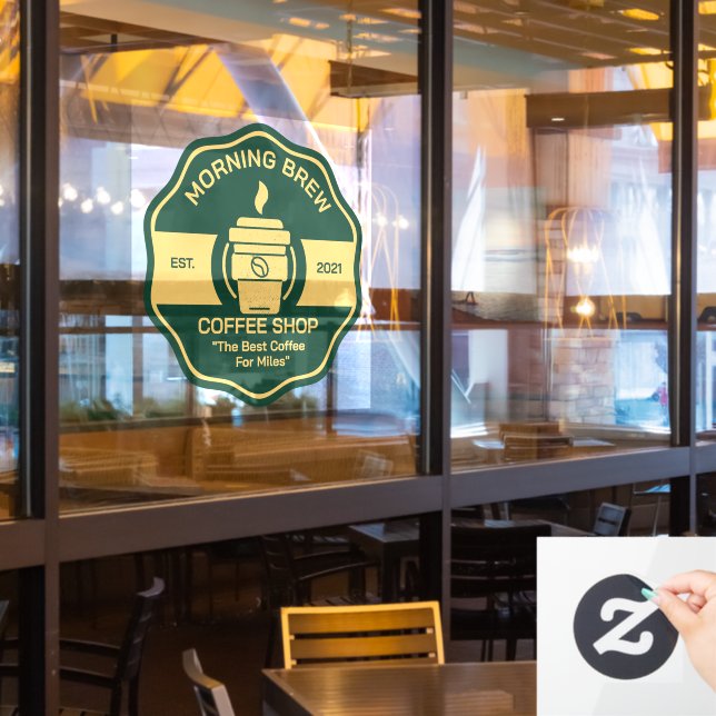 Customize Generic Coffee Shop Business Front Window Cling (Restaurant Window)