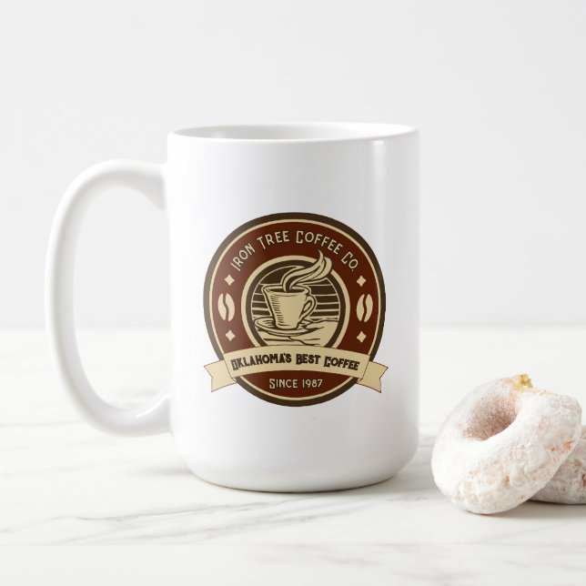 Customize Generic Coffee Shop Rustic Front Coffee Mug (With Donut)