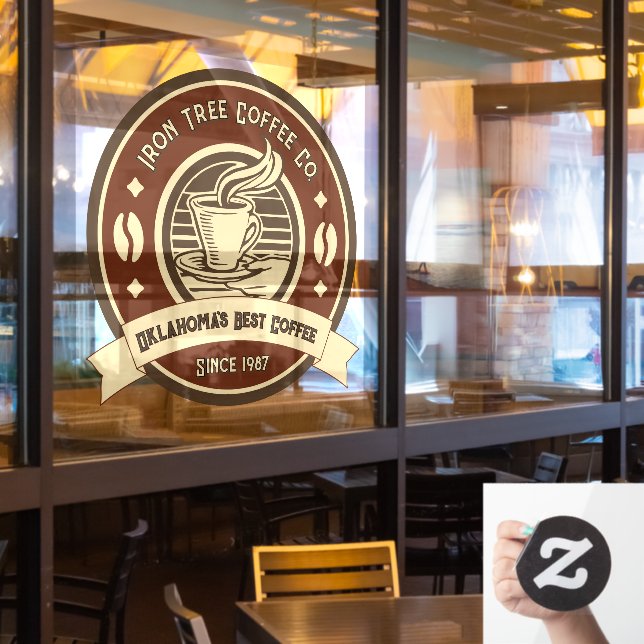 Customize Generic Coffee Shop Rustic Front Window Cling (Restaurant Window)