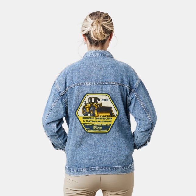 Customize Generic Construction Contracting Busines Denim Jacket (Model)
