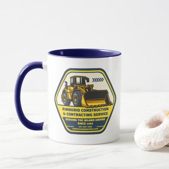 Customize Generic Construction Contracting Busines Mug (With Donut)