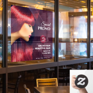 Customize Generic Hair Salon Color Sale Promo Window Cling