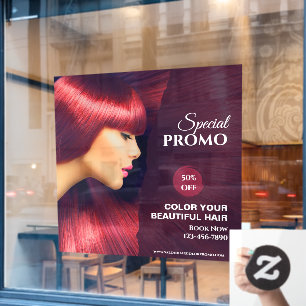 Customize Generic Hair Salon Colour Sale Promo Window Cling