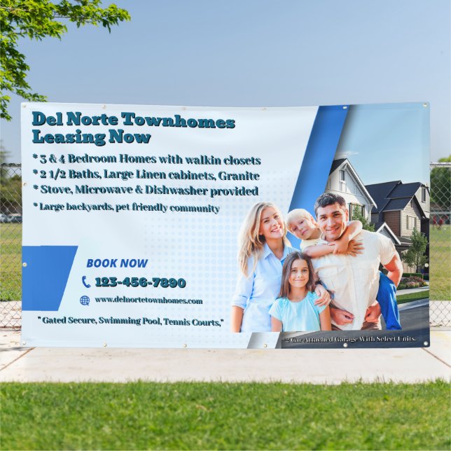 Customize Generic Leasing Townhomes Apartments  Banner (Outside)