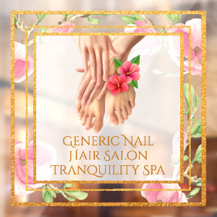 Customize Generic Nail Hair Salon Tranquillity Spa Window Cling