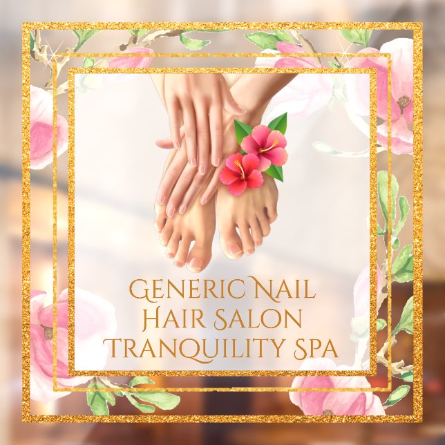 Customize Generic Nail Hair Salon Tranquillity Spa Window Cling (Sheet 2)