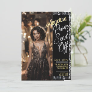 Customize Glamourous Photo Prom Send Off Graduatio Invitation