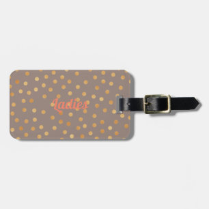 Customize Gold Glitter Luggage Tag