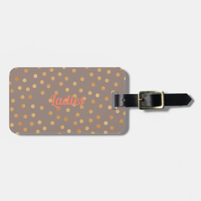 Customize Gold Glitter Luggage Tag (Front Horizontal)