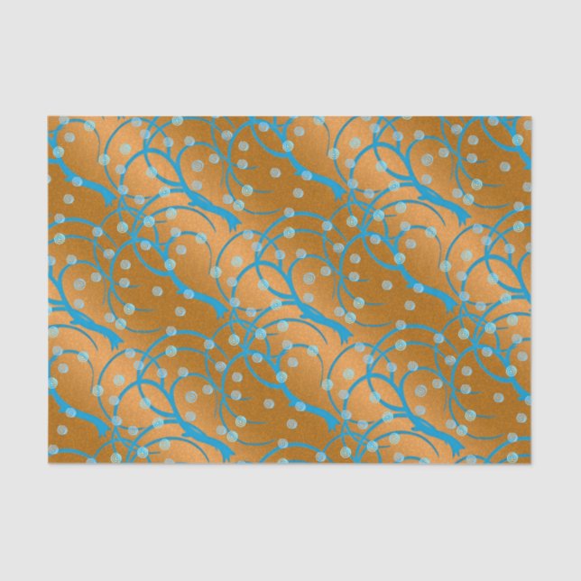 Customize Gold Jasmine Flapper Style Tissue Paper (Front)