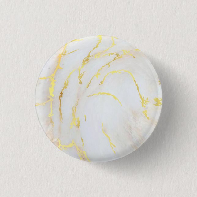 Customize Gold Marble Template Trendy Elegant 1 Inch Round Button (Front)