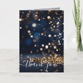 Customize: Gold Star Glitter Thank You Card