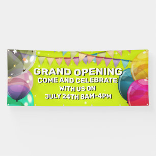 Customize Grand Opening  Balloons Bunting Business Banner