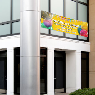 Customize Grand Opening  Balloons Bunting Business Banner